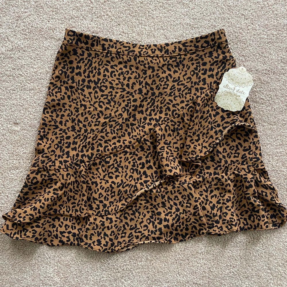 Altar'd State High Waisted Cheetah Print Skirt